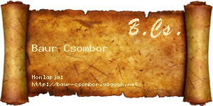 Baur Csombor névjegykártya